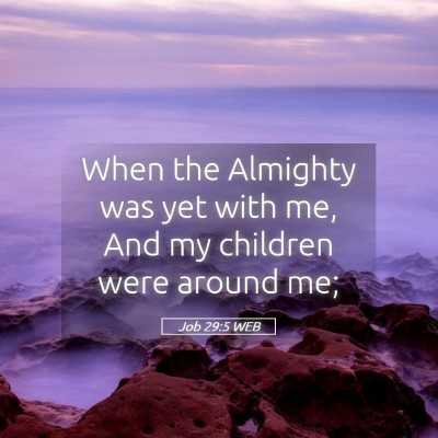 Picture 05 - Job 29:5 WEB - When the Almighty was yet with me, And my - Bible Verse Picture