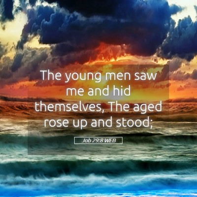 Picture 05 - Job 29:8 WEB - The young men saw me and hid themselves, The aged - Bible Verse Picture