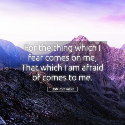 Picture 05 - Job 3:25 WEB - For the thing which I fear comes on me, That - Bible Verse Picture