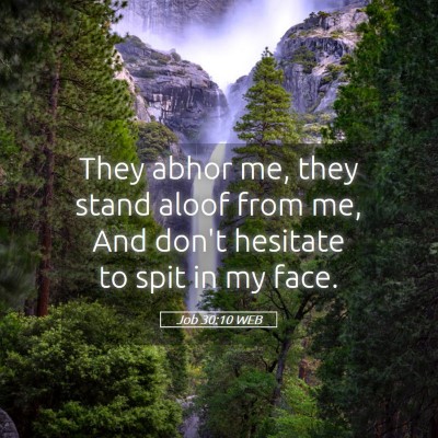 Picture 05 - Job 30:10 WEB - They abhor me, they stand aloof from me, And - Bible Verse Picture