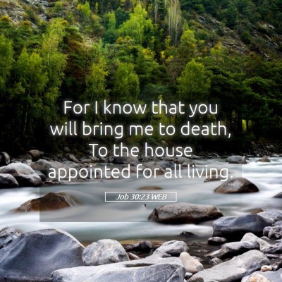 Picture 05 - Job 30:23 WEB - For I know that you will bring me to death, To - Bible Verse Picture