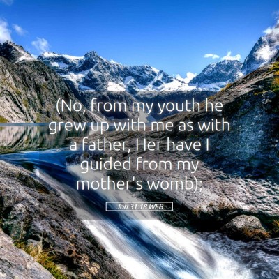 Picture 05 - Job 31:18 WEB - (No, from my youth he grew up with me as with a - Bible Verse Picture