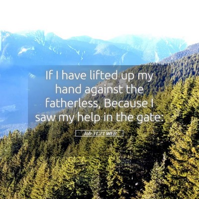 Picture 05 - Job 31:21 WEB - If I have lifted up my hand against the - Bible Verse Picture