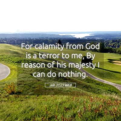 Picture 05 - Job 31:23 WEB - For calamity from God is a terror to me, By - Bible Verse Picture