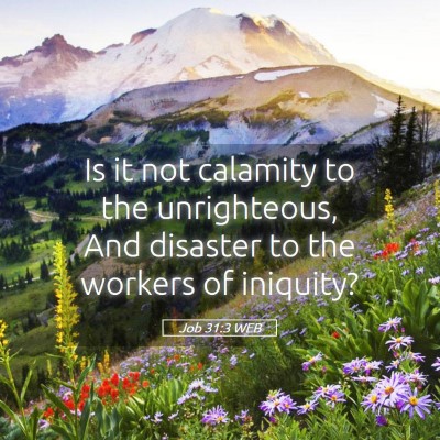Picture 05 - Job 31:3 WEB - Is it not calamity to the unrighteous, And - Bible Verse Picture