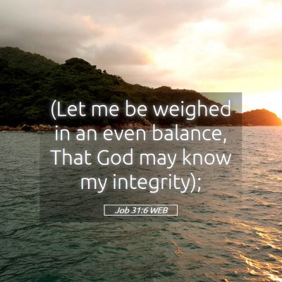 Picture 05 - Job 31:6 WEB - (Let me be weighed in an even balance, That God - Bible Verse Picture