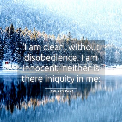 Picture 05 - Job 33:9 WEB - 'I am clean, without disobedience. I am innocent, - Bible Verse Picture
