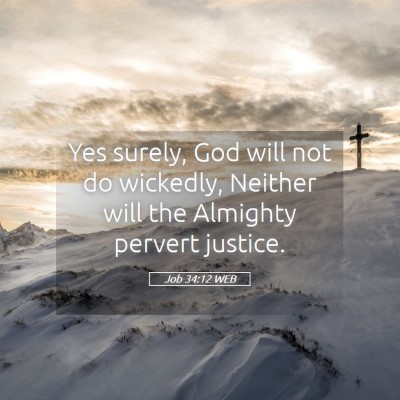 Picture 05 - Job 34:12 WEB - Yes surely, God will not do wickedly, Neither - Bible Verse Picture