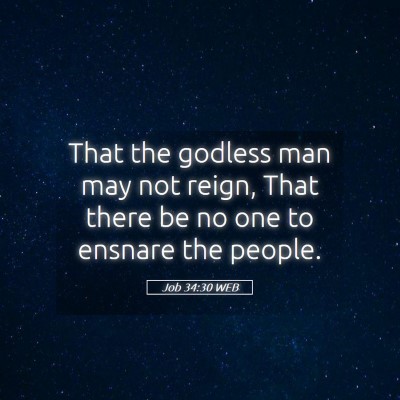 Picture 05 - Job 34:30 WEB - That the godless man may not reign, That there be - Bible Verse Picture
