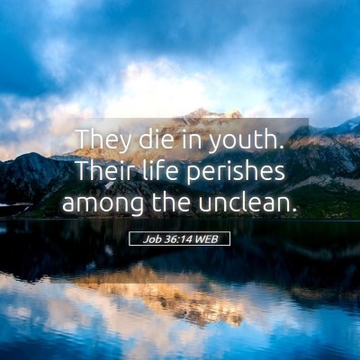 Picture 05 - Job 36:14 WEB - They die in youth. Their life perishes among the - Bible Verse Picture
