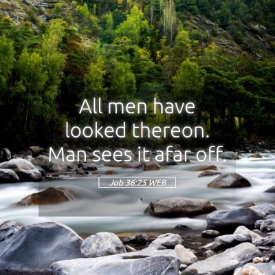 Picture 05 - Job 36:25 WEB - All men have looked thereon. Man sees it afar - Bible Verse Picture