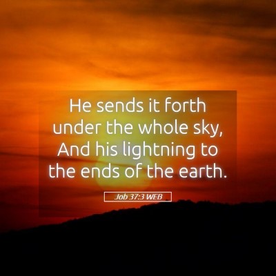 Picture 05 - Job 37:3 WEB - He sends it forth under the whole sky, And his - Bible Verse Picture