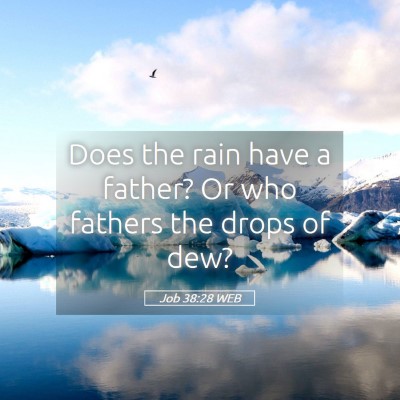 Picture 05 - Job 38:28 WEB - Does the rain have a father? Or who fathers the - Bible Verse Picture