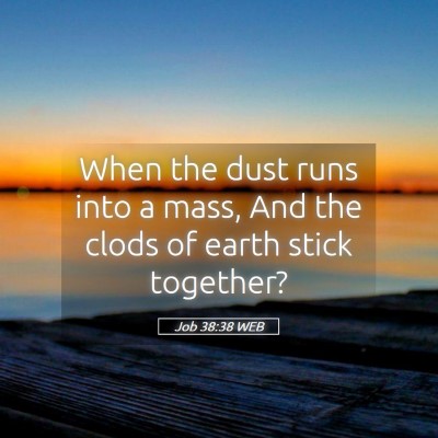 Picture 05 - Job 38:38 WEB - When the dust runs into a mass, And the clods of - Bible Verse Picture