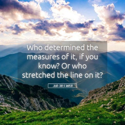 Picture 05 - Job 38:5 WEB - Who determined the measures of it, if you know? - Bible Verse Picture