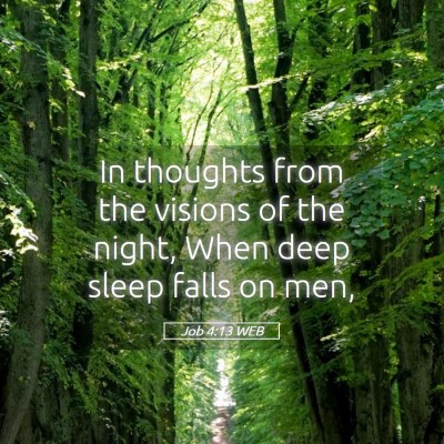 Picture 05 - Job 4:13 WEB - In thoughts from the visions of the night, When - Bible Verse Picture
