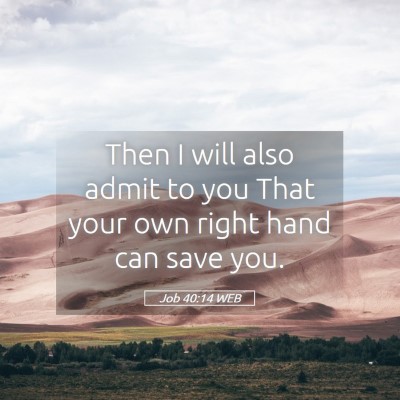 Picture 05 - Job 40:14 WEB - Then I will also admit to you That your own right - Bible Verse Picture