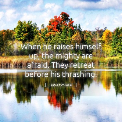 Picture 05 - Job 41:25 WEB - When he raises himself up, the mighty are afraid. - Bible Verse Picture