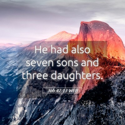 Picture 05 - Job 42:13 WEB - He had also seven sons and three - Bible Verse Picture
