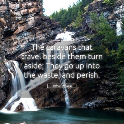 Picture 05 - Job 6:18 WEB - The caravans that travel beside them turn aside; - Bible Verse Picture
