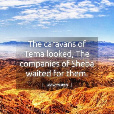 Picture 05 - Job 6:19 WEB - The caravans of Tema looked, The companies of - Bible Verse Picture