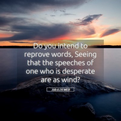 Picture 05 - Job 6:26 WEB - Do you intend to reprove words, Seeing that the - Bible Verse Picture