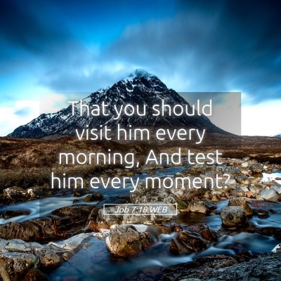 Picture 05 - Job 7:18 WEB - That you should visit him every morning, And test - Bible Verse Picture