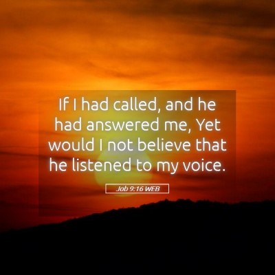 Picture 05 - Job 9:16 WEB - If I had called, and he had answered me, Yet - Bible Verse Picture