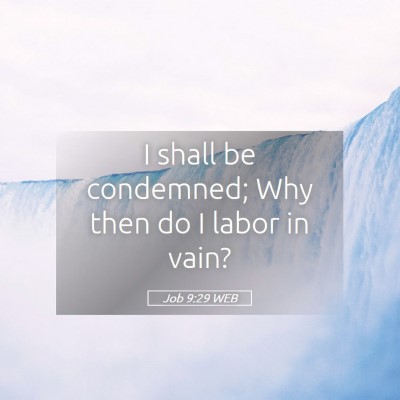Picture 05 - Job 9:29 WEB - I shall be condemned; Why then do I labor in - Bible Verse Picture