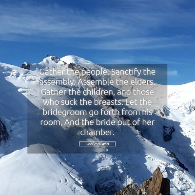 Picture 05 - Joel 2:16 WEB - Gather the people. Sanctify the assembly. - Bible Verse Picture