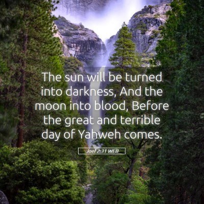 Picture 05 - Joel 2:31 WEB - The sun will be turned into darkness, And the - Bible Verse Picture