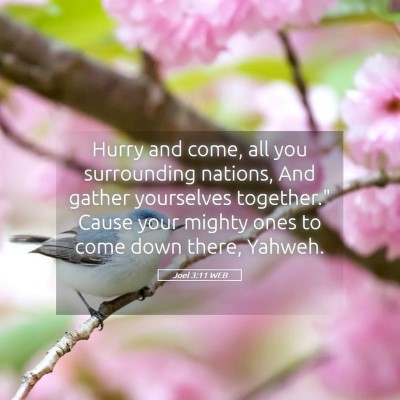 Picture 05 - Joel 3:11 WEB - Hurry and come, all you surrounding nations, And - Bible Verse Picture