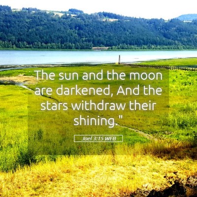 Picture 05 - Joel 3:15 WEB - The sun and the moon are darkened, And the stars - Bible Verse Picture