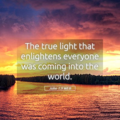 Picture 05 - John 1:9 WEB - The true light that enlightens everyone was - Bible Verse Picture