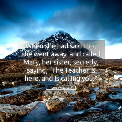 Picture 05 - John 11:28 WEB - When she had said this, she went away, and called - Bible Verse Picture