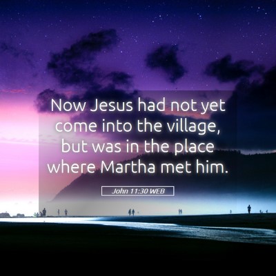 Picture 05 - John 11:30 WEB - Now Jesus had not yet come into the village, but - Bible Verse Picture
