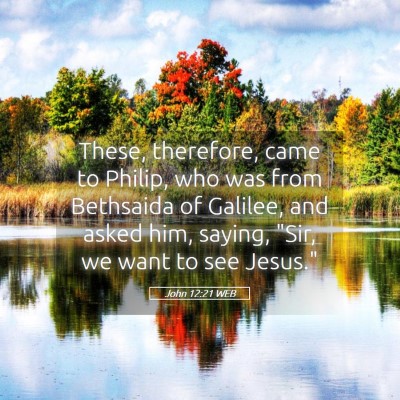 Picture 05 - John 12:21 WEB - These, therefore, came to Philip, who was from - Bible Verse Picture