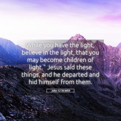 Picture 05 - John 12:36 WEB - While you have the light, believe in the light, - Bible Verse Picture