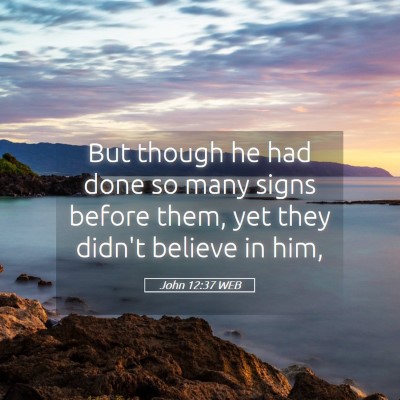 Picture 05 - John 12:37 WEB - But though he had done so many signs before them, - Bible Verse Picture