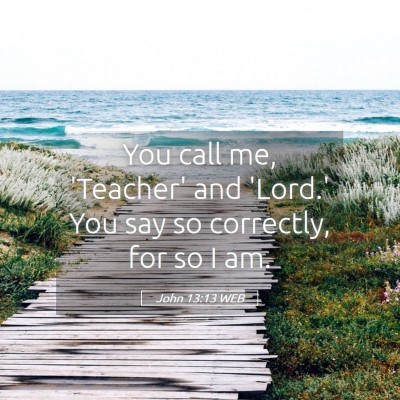 Picture 05 - John 13:13 WEB - You call me, 'Teacher' and 'Lord.' You say so - Bible Verse Picture