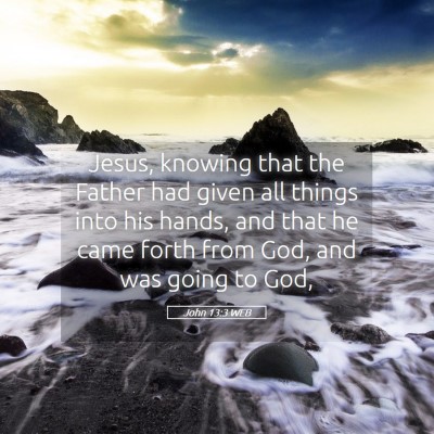 Picture 05 - John 13:3 WEB - Jesus, knowing that the Father had given all - Bible Verse Picture