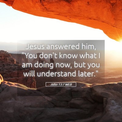 Picture 05 - John 13:7 WEB - Jesus answered him, 