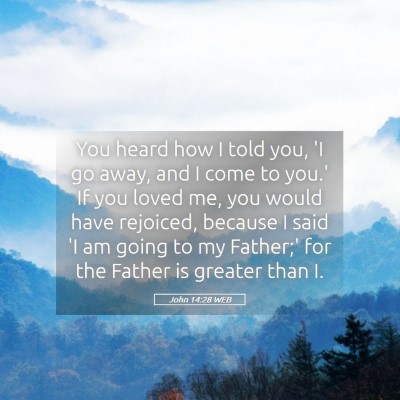 Picture 05 - John 14:28 WEB - You heard how I told you, 'I go away, and I come - Bible Verse Picture