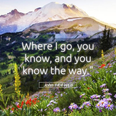 Picture 05 - John 14:4 WEB - Where I go, you know, and you know the - Bible Verse Picture