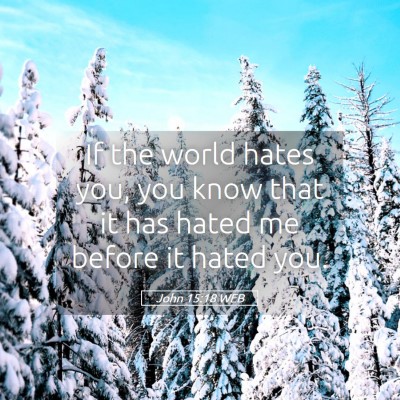 Picture 05 - John 15:18 WEB - If the world hates you, you know that it has - Bible Verse Picture