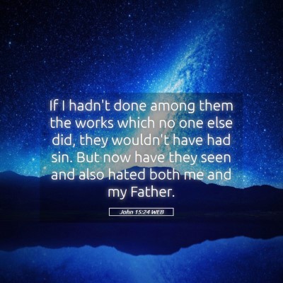 Picture 05 - John 15:24 WEB - If I hadn't done among them the works which no - Bible Verse Picture