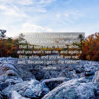 Picture 05 - John 16:17 WEB - Some of his disciples therefore said to one - Bible Verse Picture