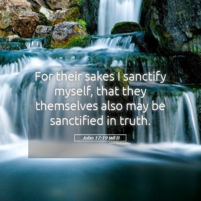 Picture 05 - John 17:19 WEB - For their sakes I sanctify myself, that they - Bible Verse Picture
