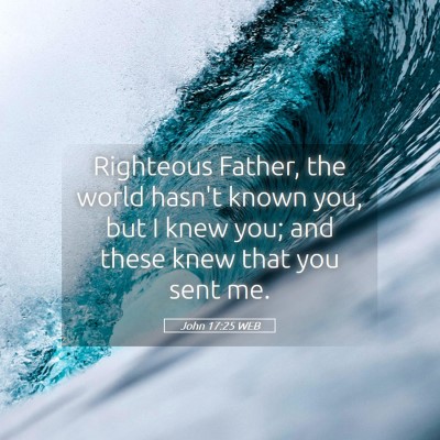 Picture 05 - John 17:25 WEB - Righteous Father, the world hasn't known you, but - Bible Verse Picture