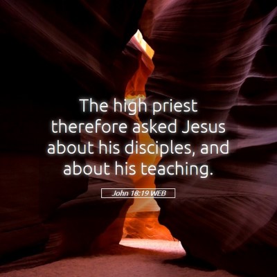 Picture 05 - John 18:19 WEB - The high priest therefore asked Jesus about his - Bible Verse Picture